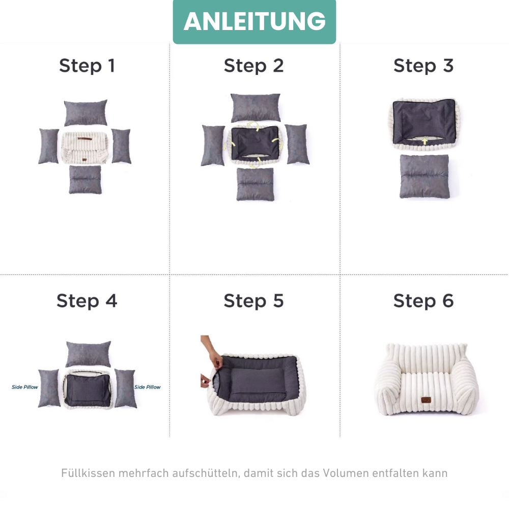 Kuscheliges Haustiersofa in Cord-Optik - Stilvoller Komfort für kleine Fellnasen