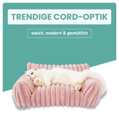 Kuscheliges Haustiersofa in Cord-Optik - Stilvoller Komfort für kleine Fellnasen