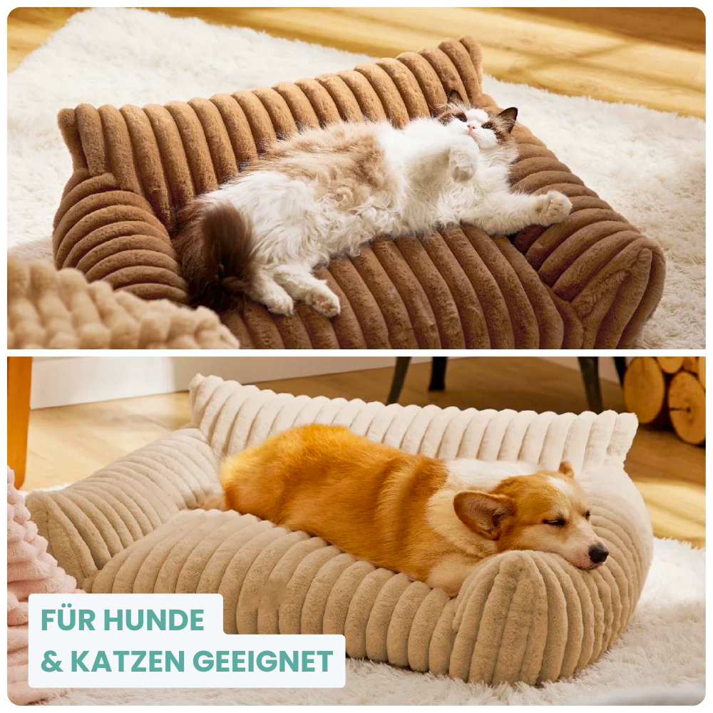 Kuscheliges Haustiersofa in Cord-Optik - Stilvoller Komfort für kleine Fellnasen
