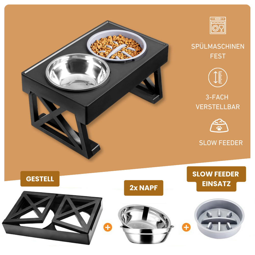 Verstellbares Futternapfgestell – Für gesunde Haltung & entspanntes Fressen