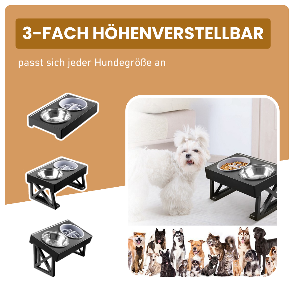 Verstellbares Futternapfgestell – Für gesunde Haltung & entspanntes Fressen