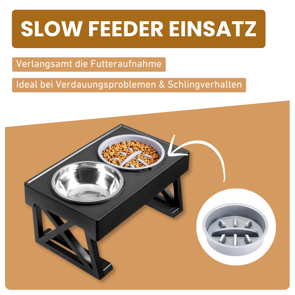 Verstellbares Futternapfgestell – Für gesunde Haltung & entspanntes Fressen