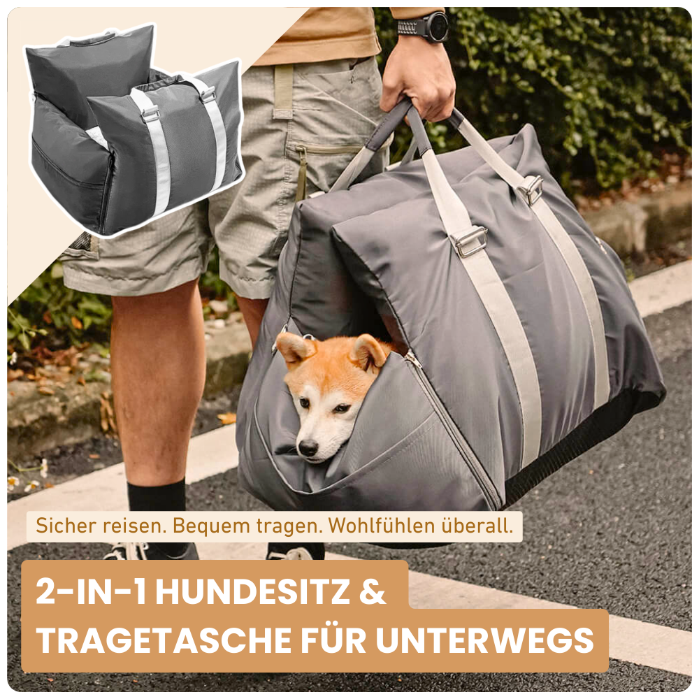 2-in-1 Tragetasche & Autositz für Hunde & Katzen – Sicher, bequem und immer dabei